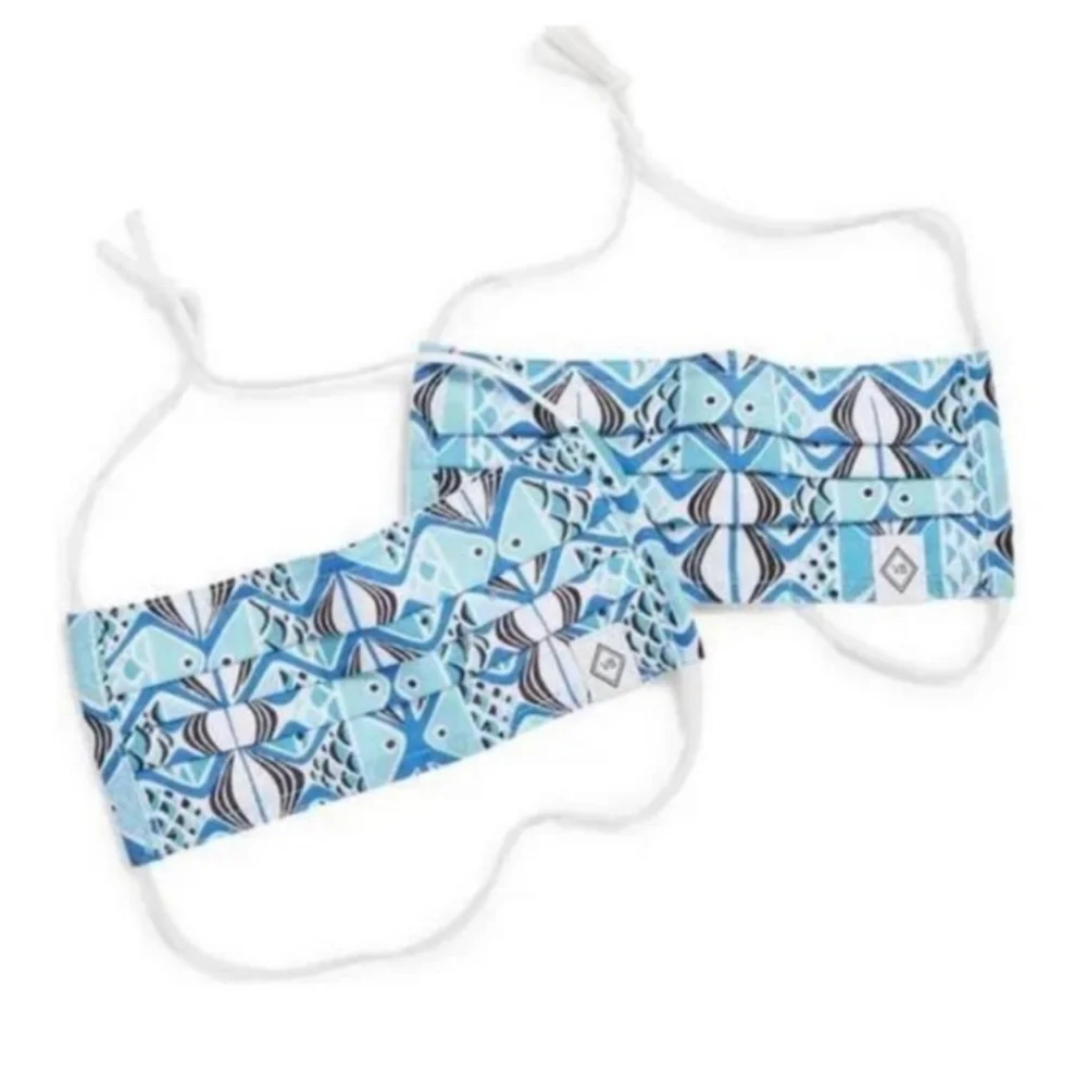 NWT Vera Bradley Go Fish Blue Face Masks Set of 2